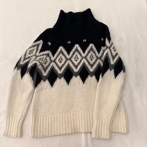 Banana Republic Merino Wool Alpaca Fair Isle Sweater Nordic Ski Cozy Winter